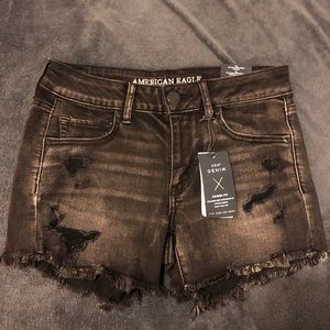 AEO Midi Distressed Shorts